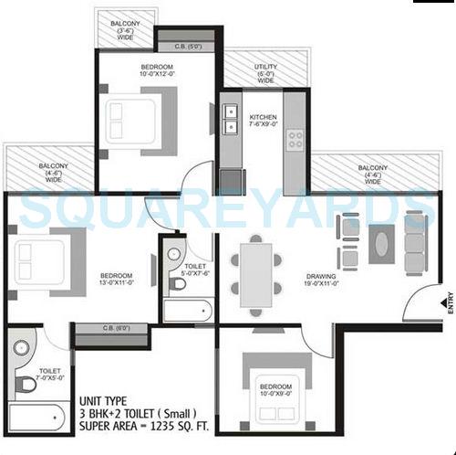3 bhk Floor Plan
