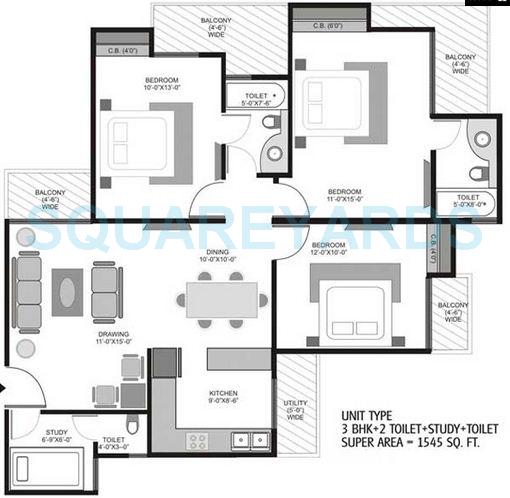3 bhk Floor Plan