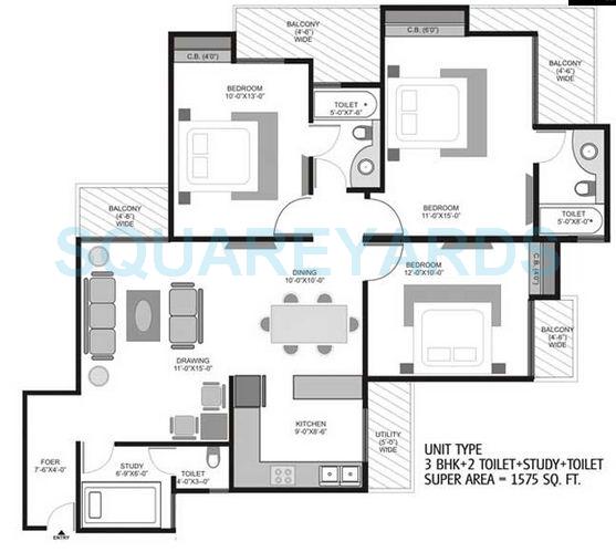 3 bhk Floor Plan