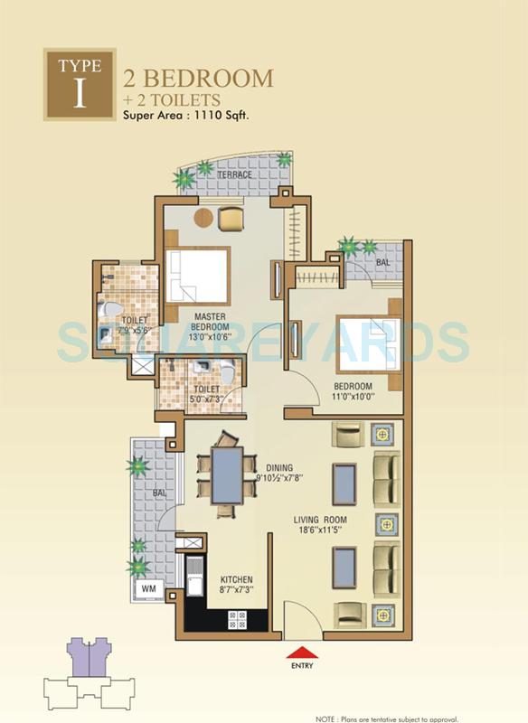 2 bhk Floor Plan