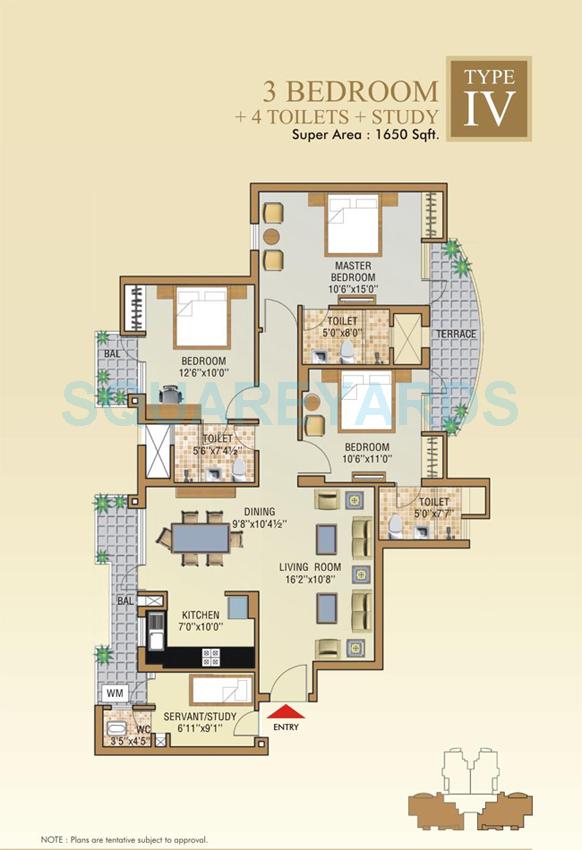 3 bhk Floor Plan