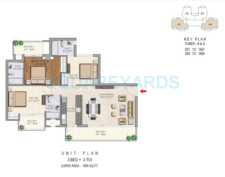 3 bhk Floor Plan