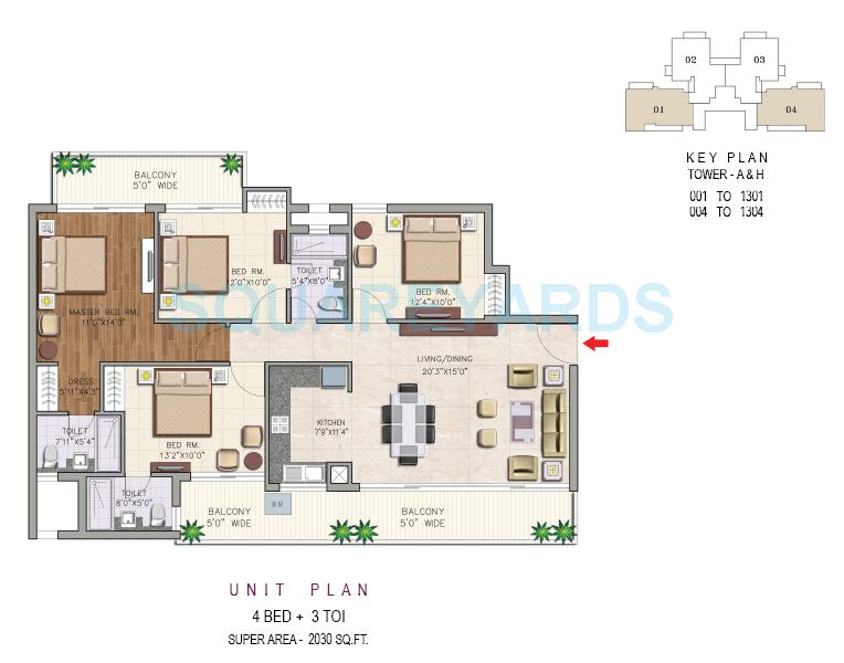 4 bhk Floor Plan