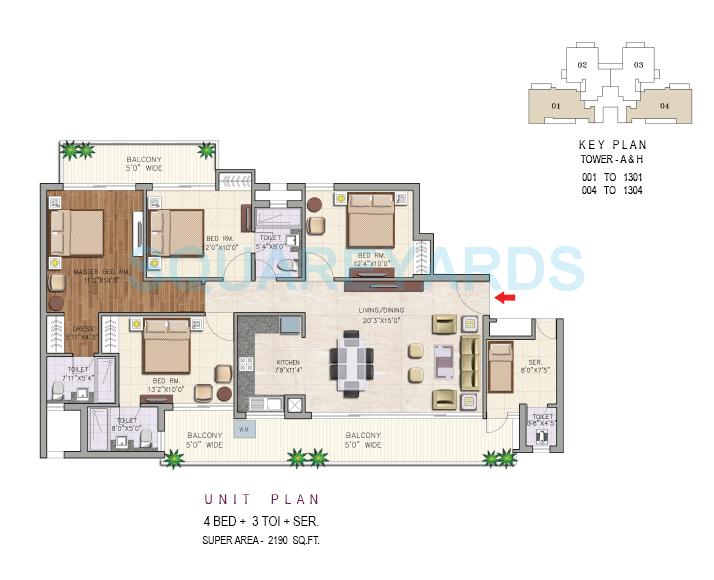 4 bhk Floor Plan