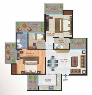 2 bhk Floor Plan