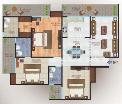 3 bhk Floor Plan