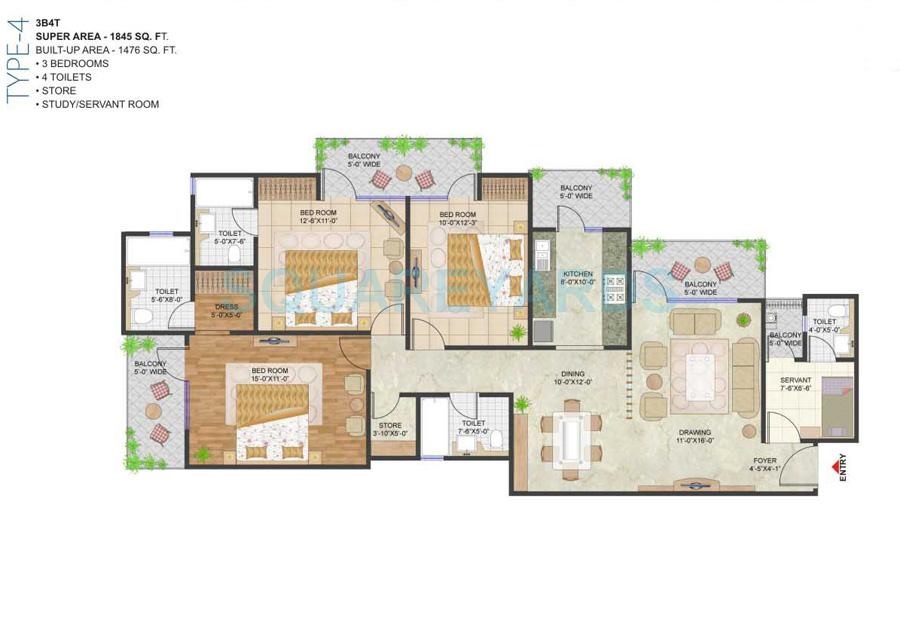 3 bhk Floor Plan