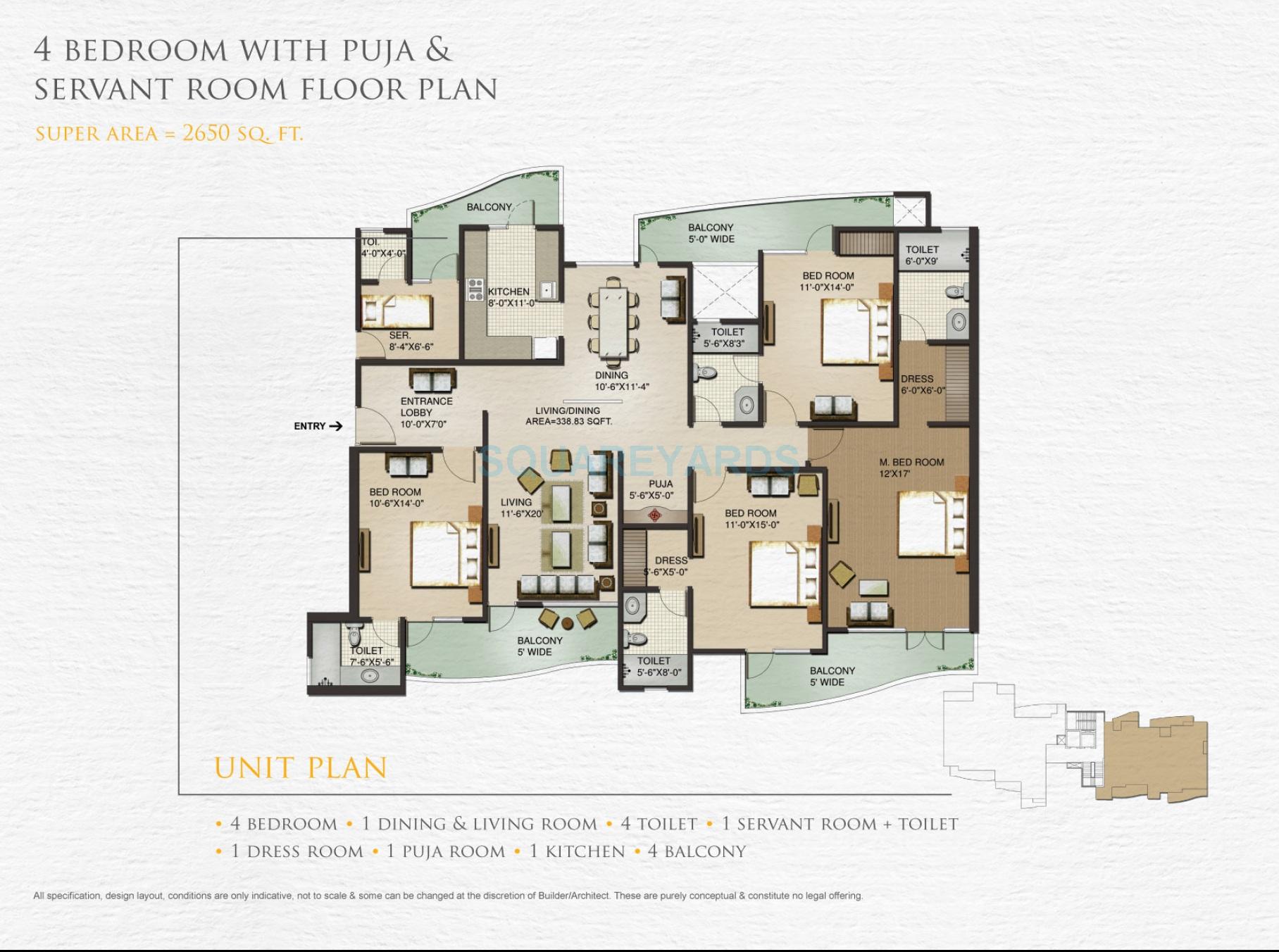 4 bhk Floor Plan