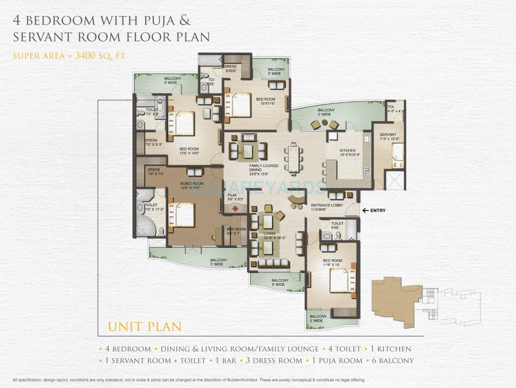 4 bhk Floor Plan