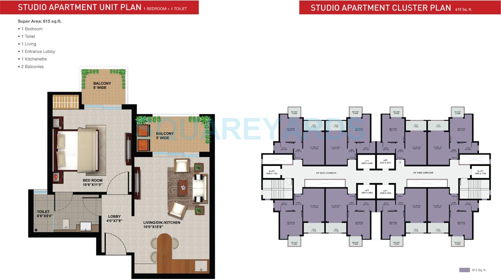 1 bhk Floor Plan