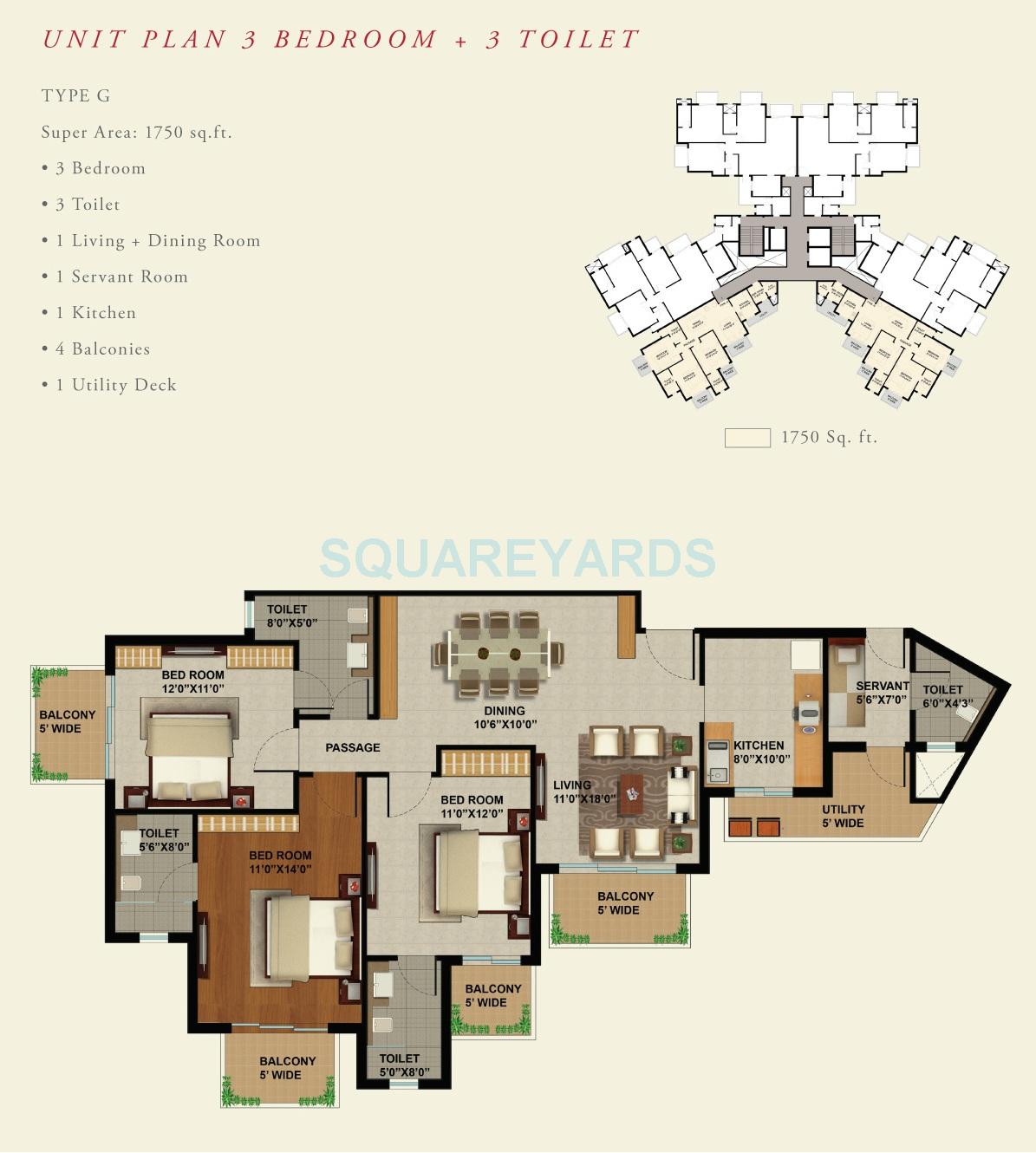 3 bhk Floor Plan