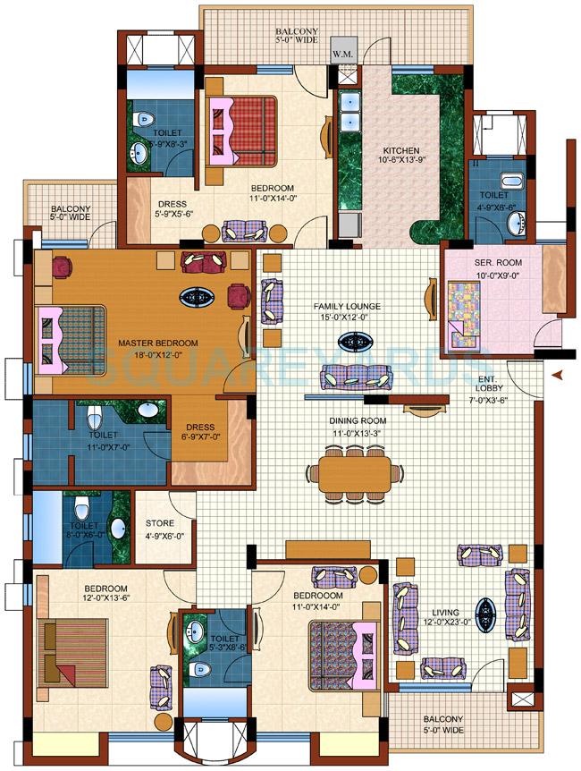 4 bhk Floor Plan