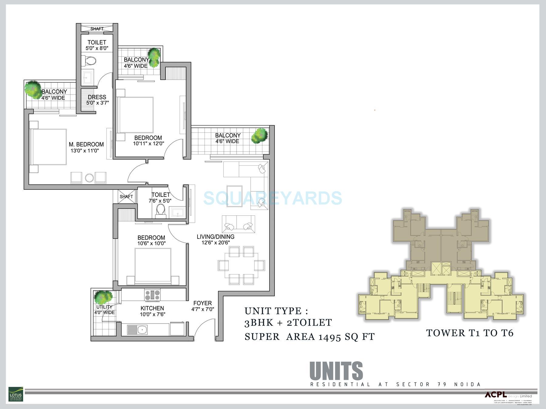 3 bhk Floor Plan