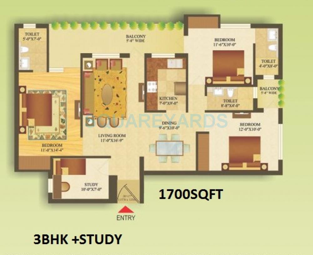 3 bhk Floor Plan