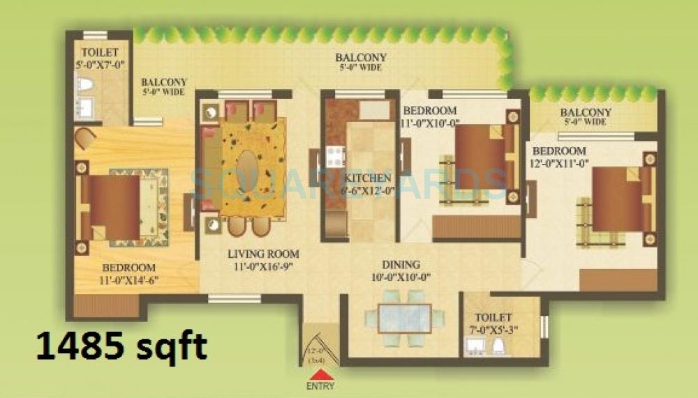 3 bhk Floor Plan