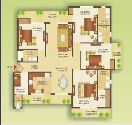 4 bhk Floor Plan