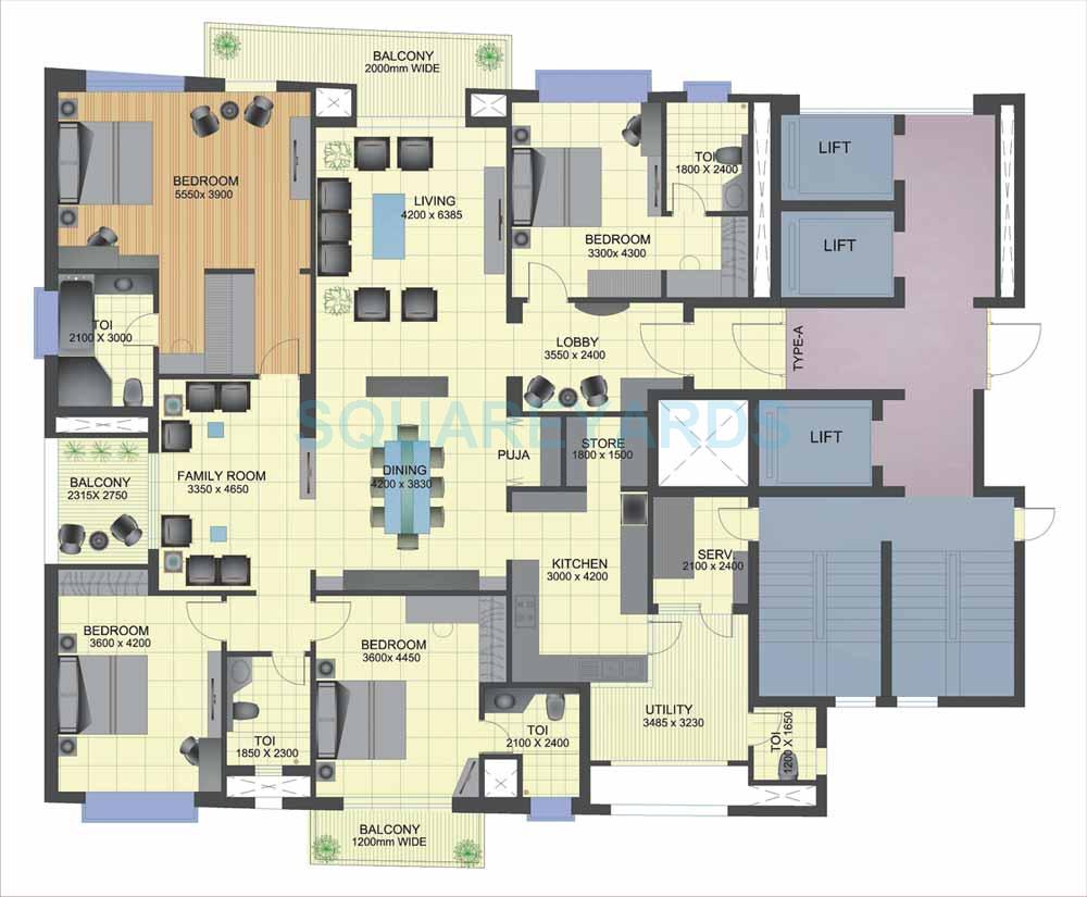4 bhk Floor Plan