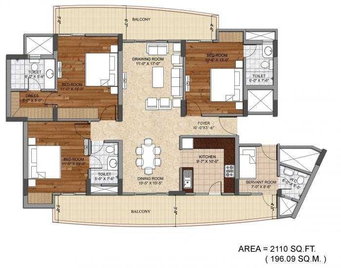 3 bhk Floor Plan