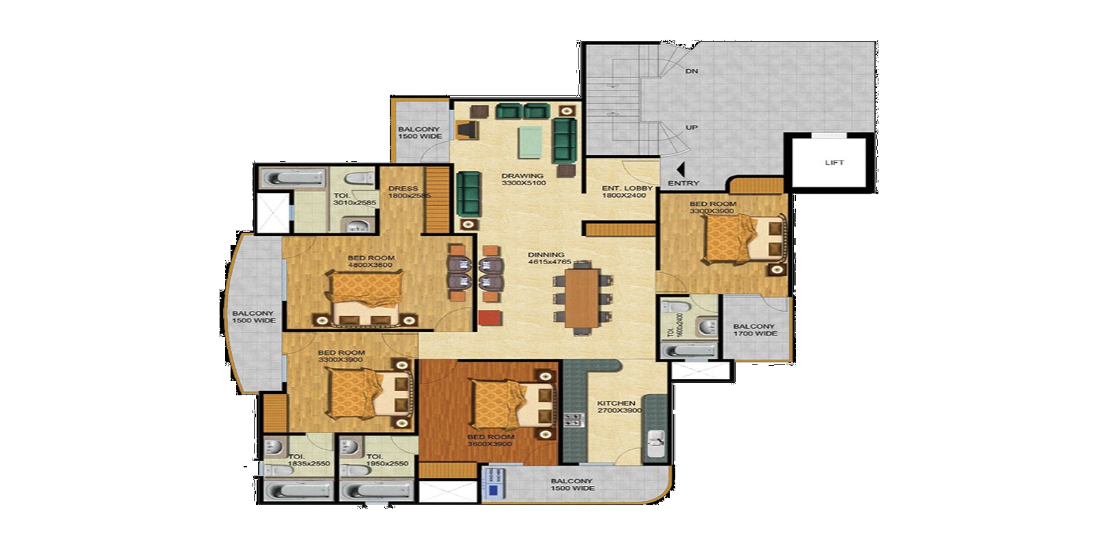 4 bhk Floor Plan