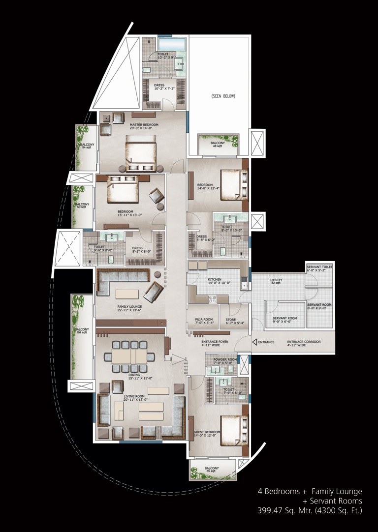 4 bhk Floor Plan