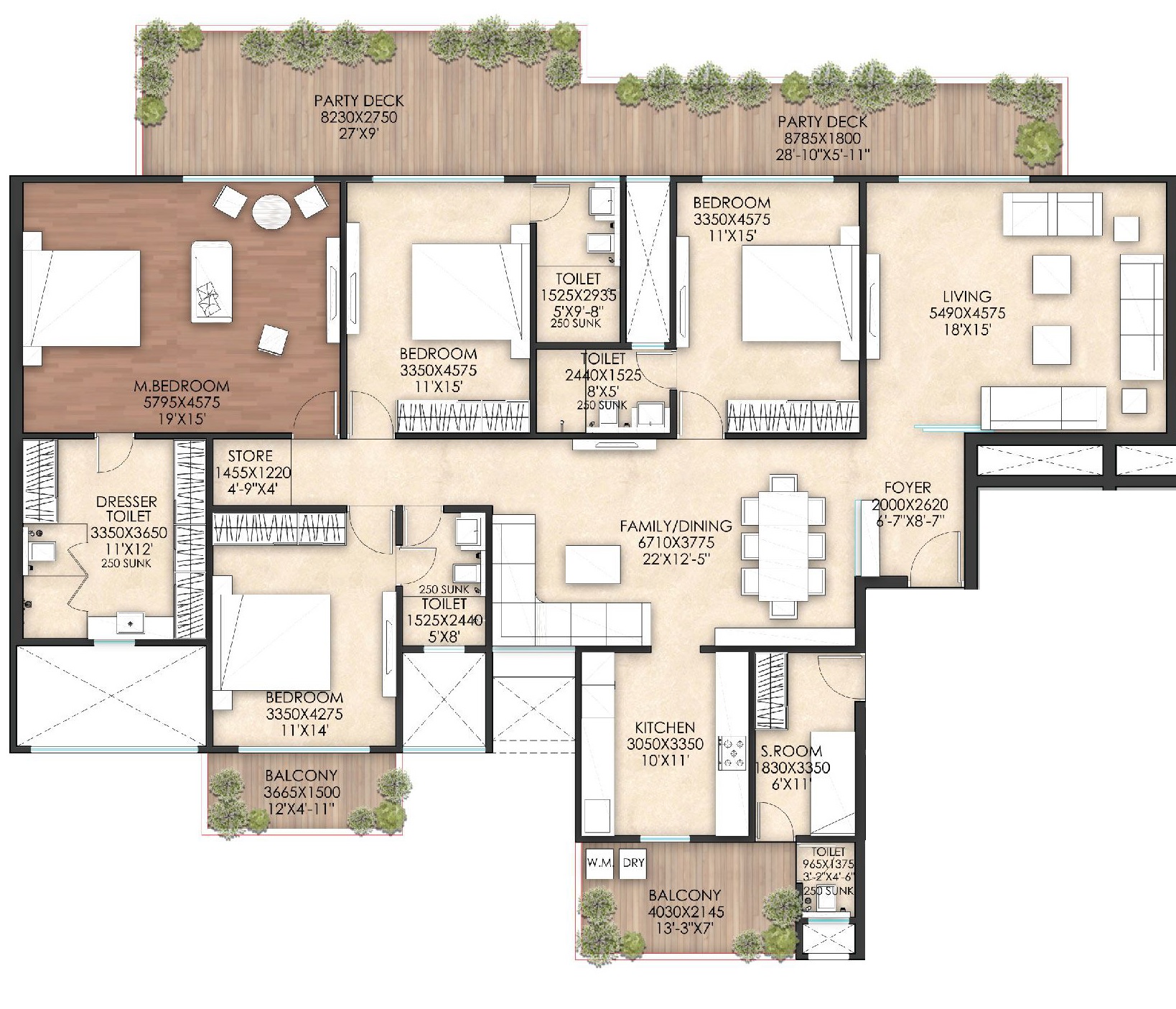 4 bhk Floor Plan