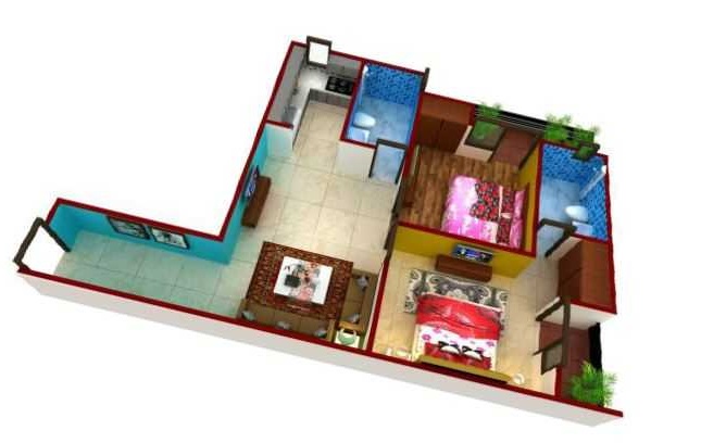 2 bhk Floor Plan
