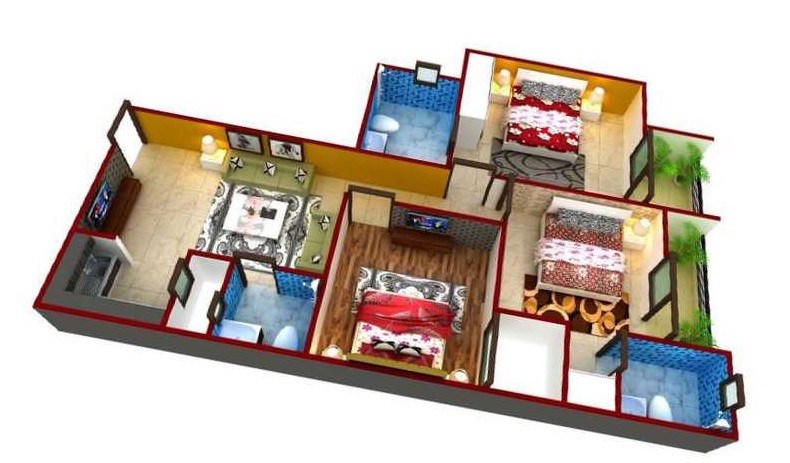 3 bhk Floor Plan