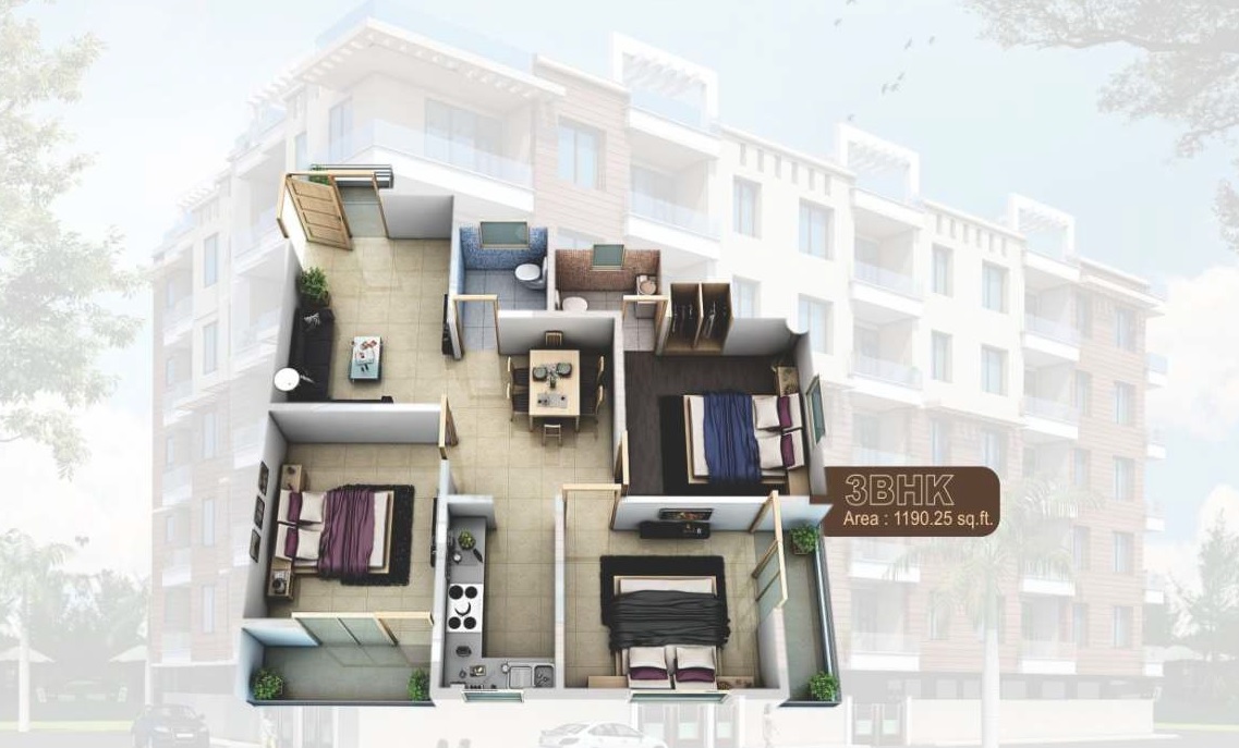 3 bhk Floor Plan