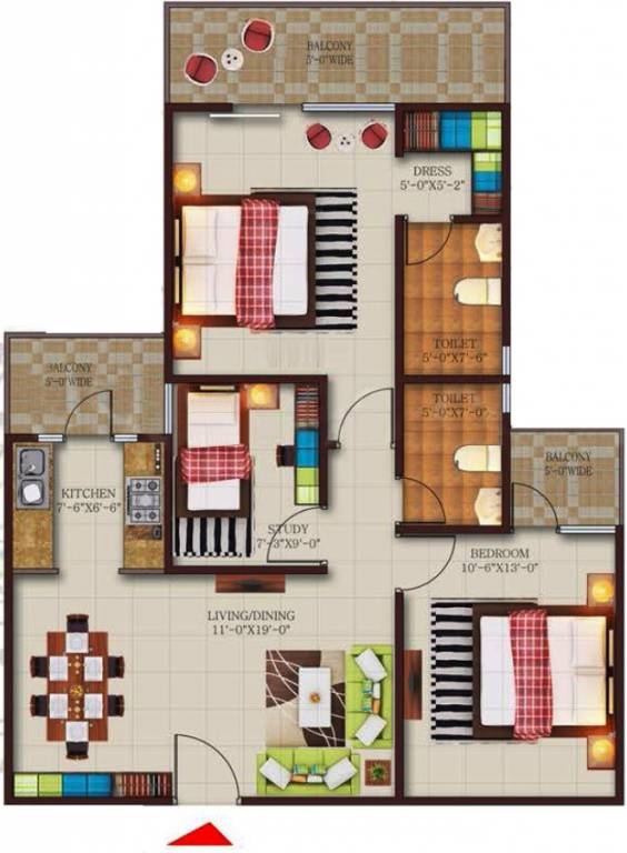 2 bhk Floor Plan