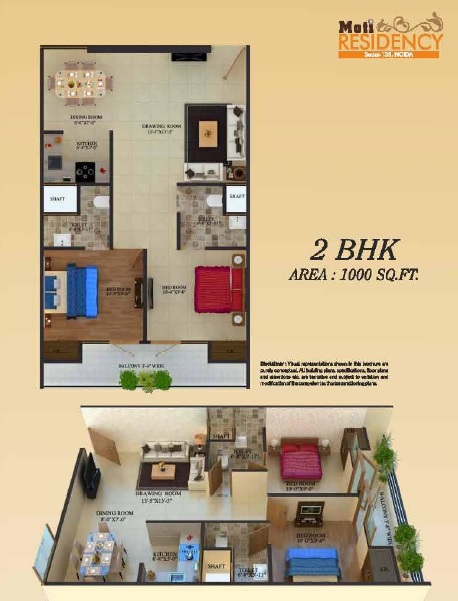 2 bhk Floor Plan