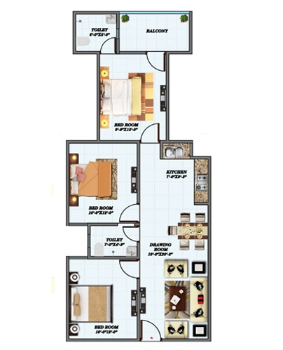 3 bhk Floor Plan