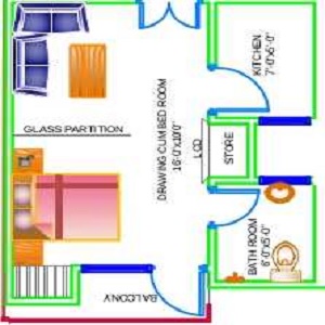1 bhk Floor Plan
