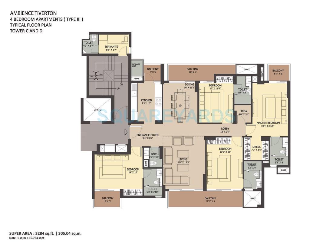 4 bhk Floor Plan