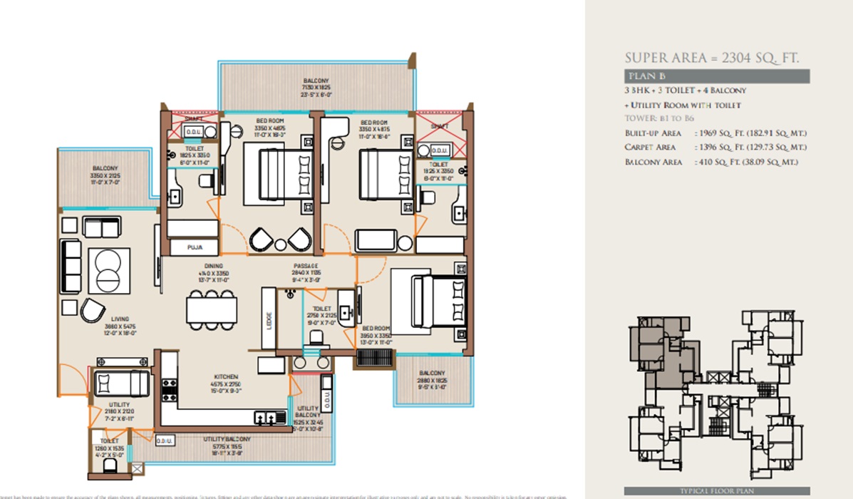 3 bhk Floor Plan