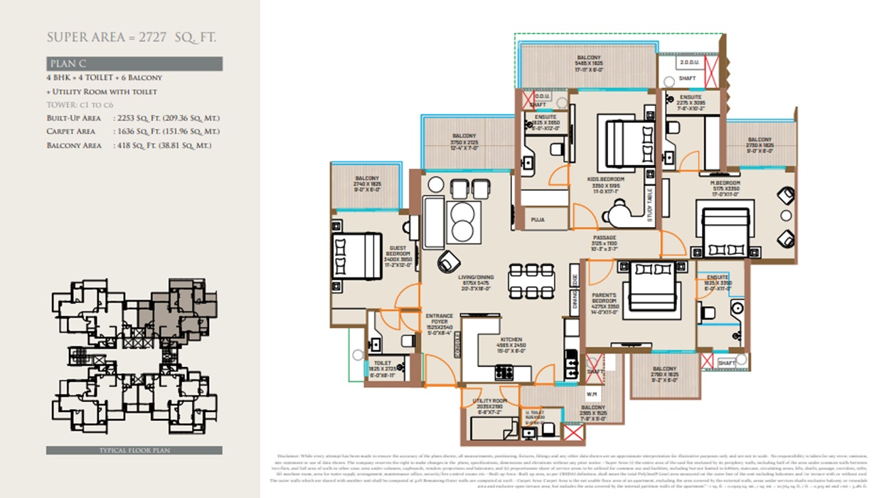 4 bhk Floor Plan