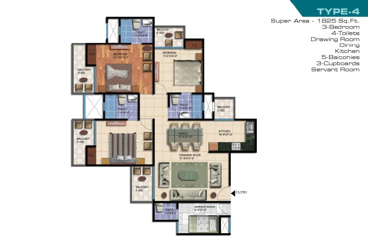 3 bhk Floor Plan