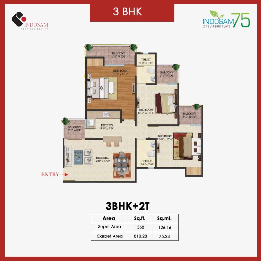 3 bhk Floor Plan