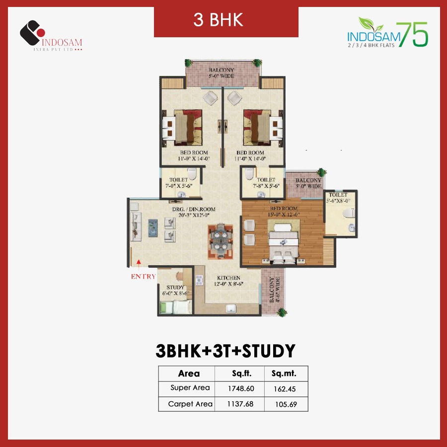 3 bhk Floor Plan