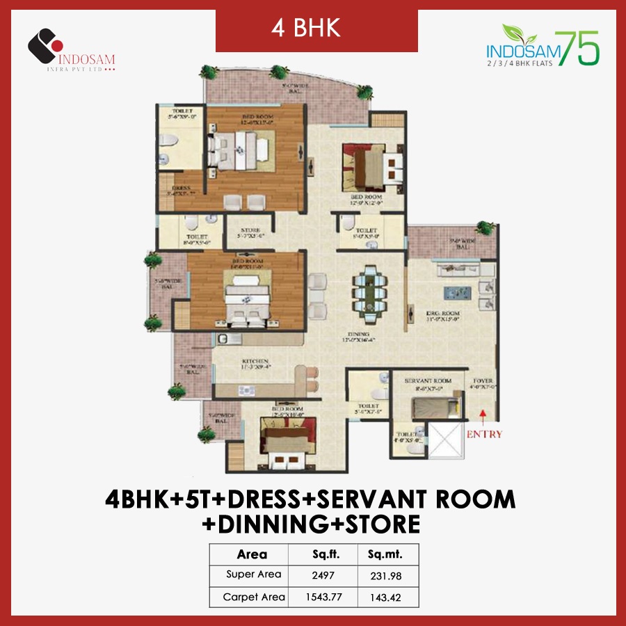 4 bhk Floor Plan