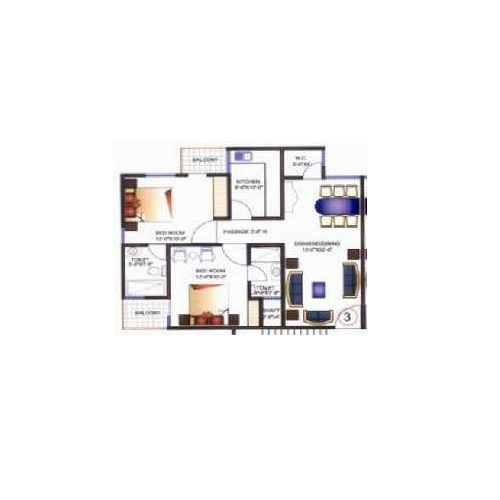 2 bhk Floor Plan