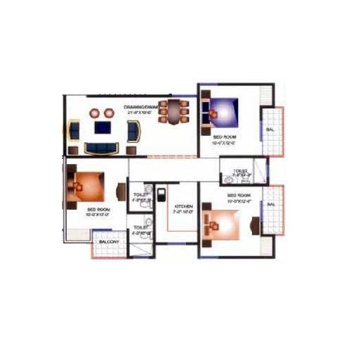 3 bhk Floor Plan