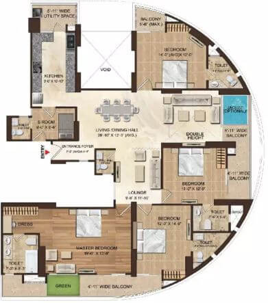4 bhk Floor Plan
