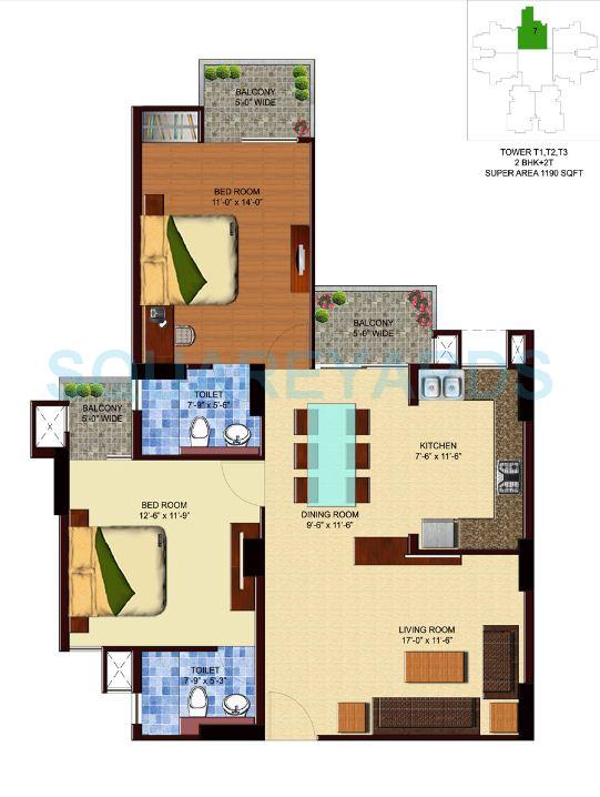 2 bhk Floor Plan