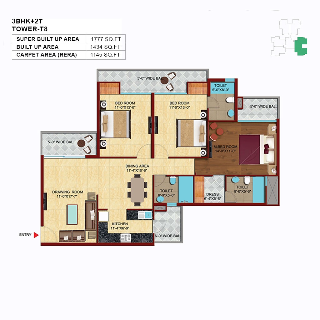 3 bhk Floor Plan