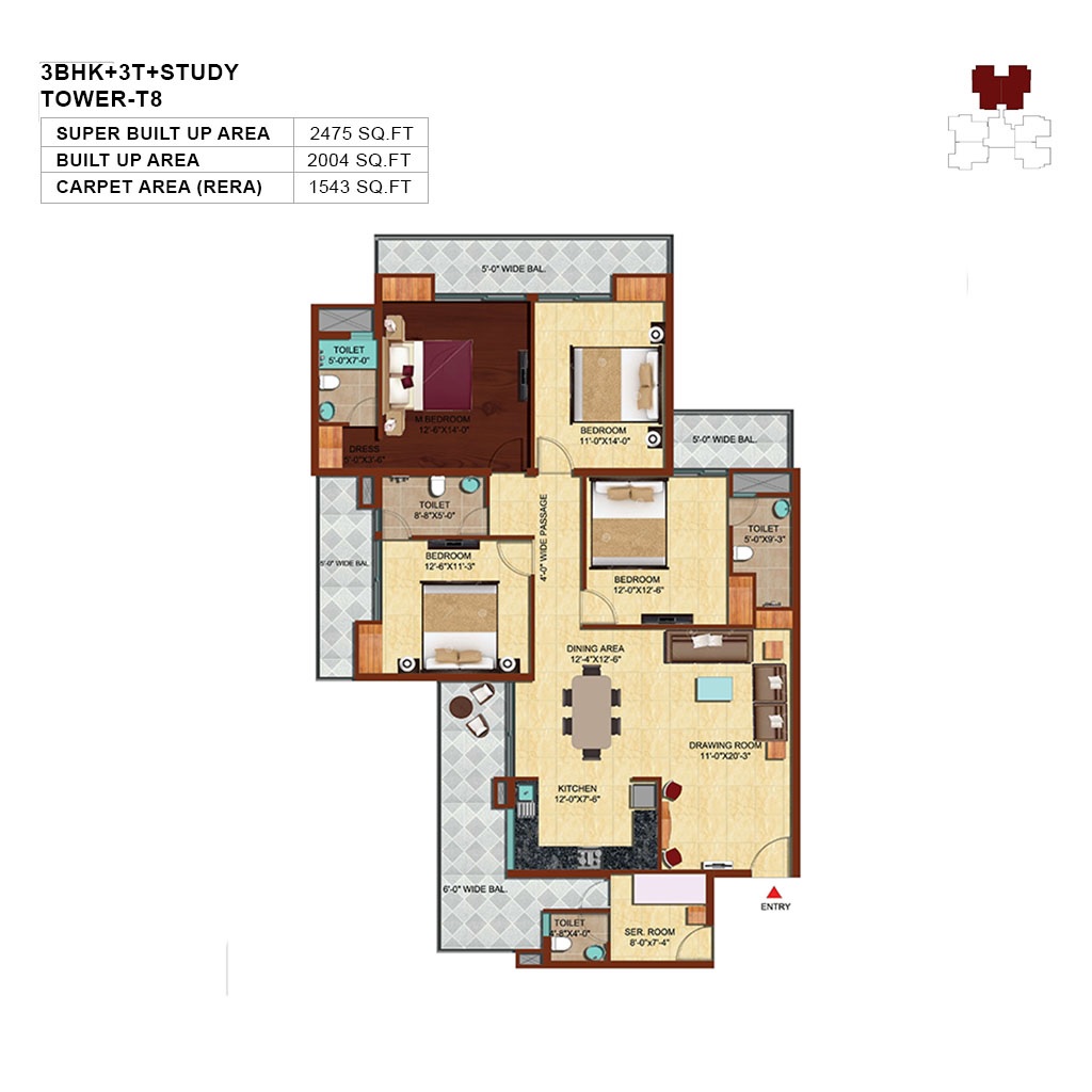 3 bhk Floor Plan