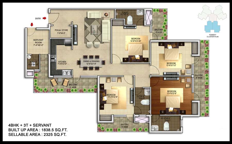 4 bhk Floor Plan