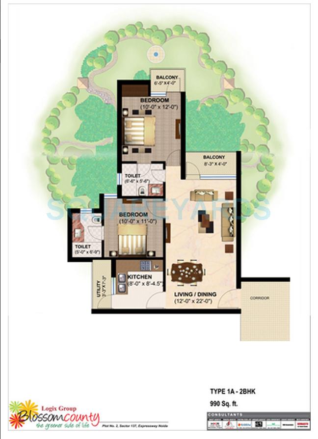 2 bhk Floor Plan
