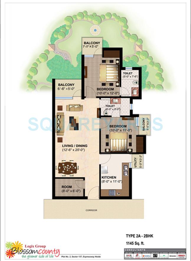 2 bhk Floor Plan