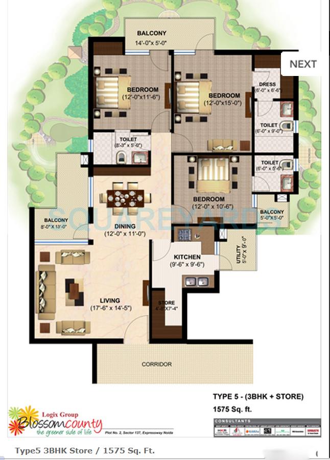 3 bhk Floor Plan