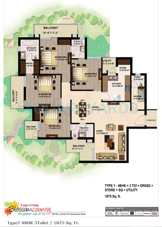 4 bhk Floor Plan